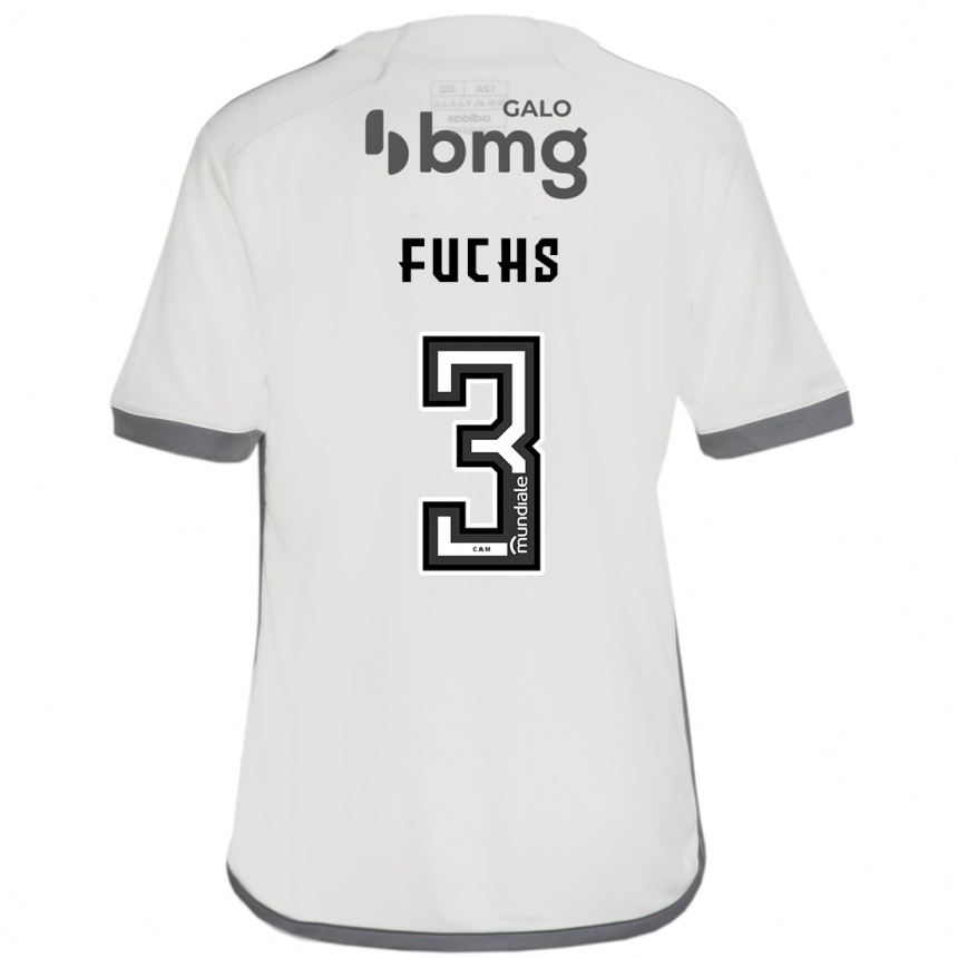 Kids Football Bruno Fuchs #3 Off White Away Jersey 2024/25 T-Shirt