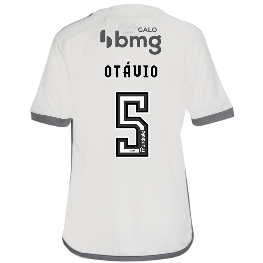 Kids Football Otávio #5 Off White Away Jersey 2024/25 T-Shirt