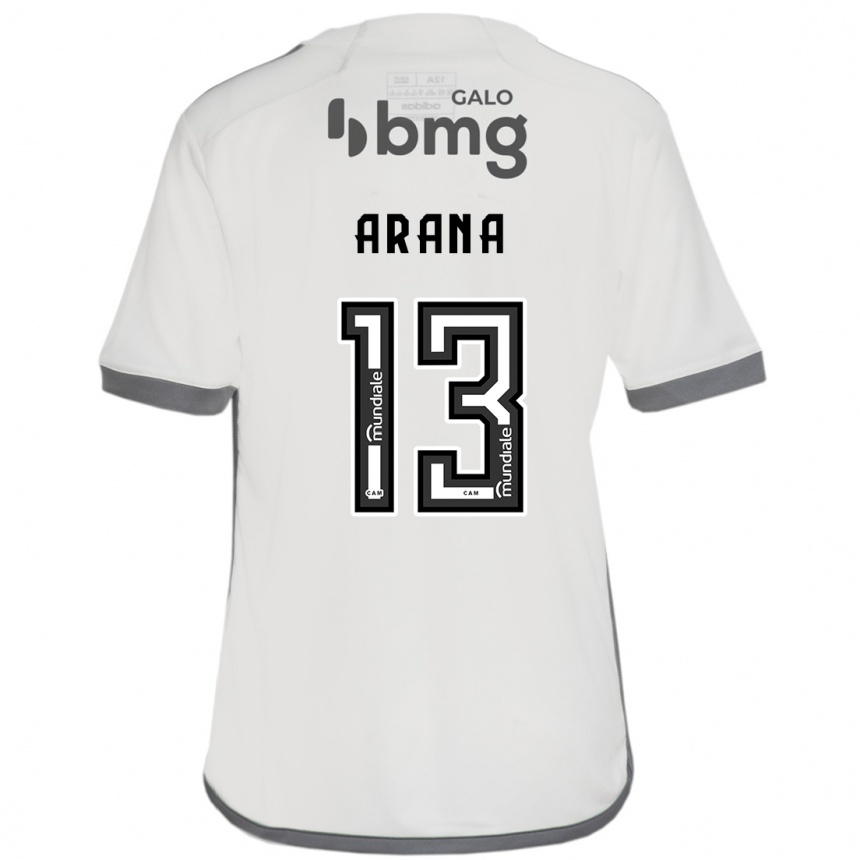 Kids Football Guilherme Arana #13 Off White Away Jersey 2024/25 T-Shirt