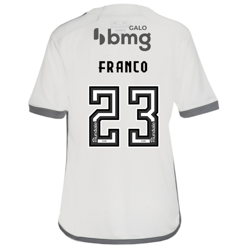 Kids Football Alan Franco #23 Off White Away Jersey 2024/25 T-Shirt