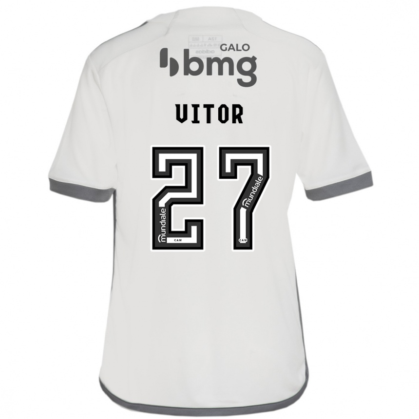 Kids Football Paulo Vitor #27 Off White Away Jersey 2024/25 T-Shirt