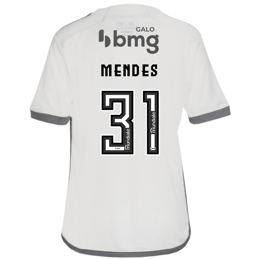 Kids Football Matheus Mendes #31 Off White Away Jersey 2024/25 T-Shirt