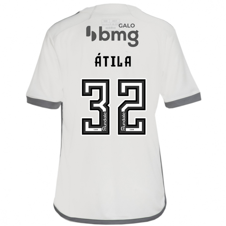 Kids Football Gabriel Átila #32 Off White Away Jersey 2024/25 T-Shirt