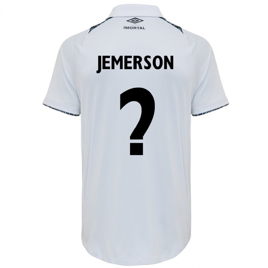 Kids Football Jemerson #0 White Blue Away Jersey 2024/25 T-Shirt