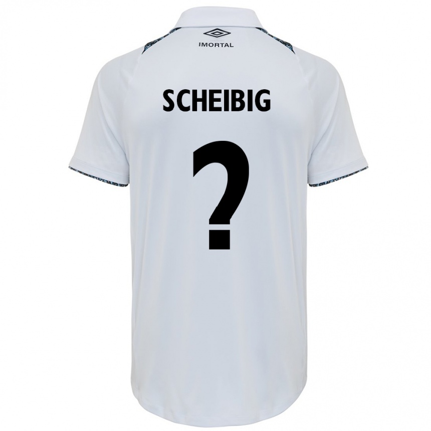 Kids Football Felipe Scheibig #0 White Blue Away Jersey 2024/25 T-Shirt