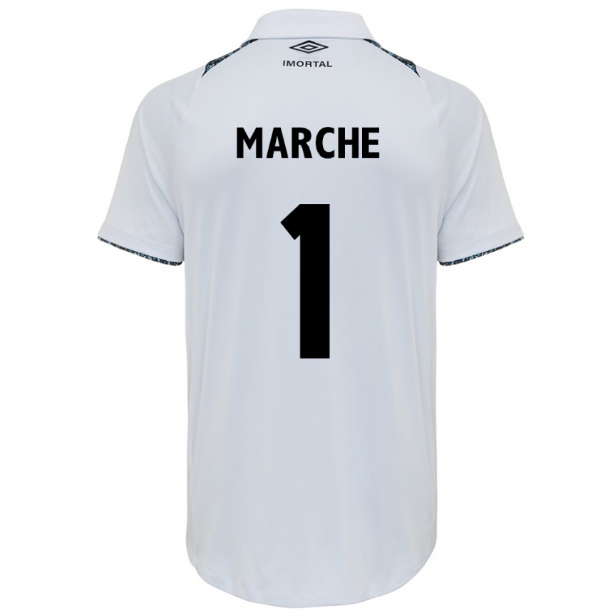 Kids Football Agustín Marchesín #1 White Blue Away Jersey 2024/25 T-Shirt