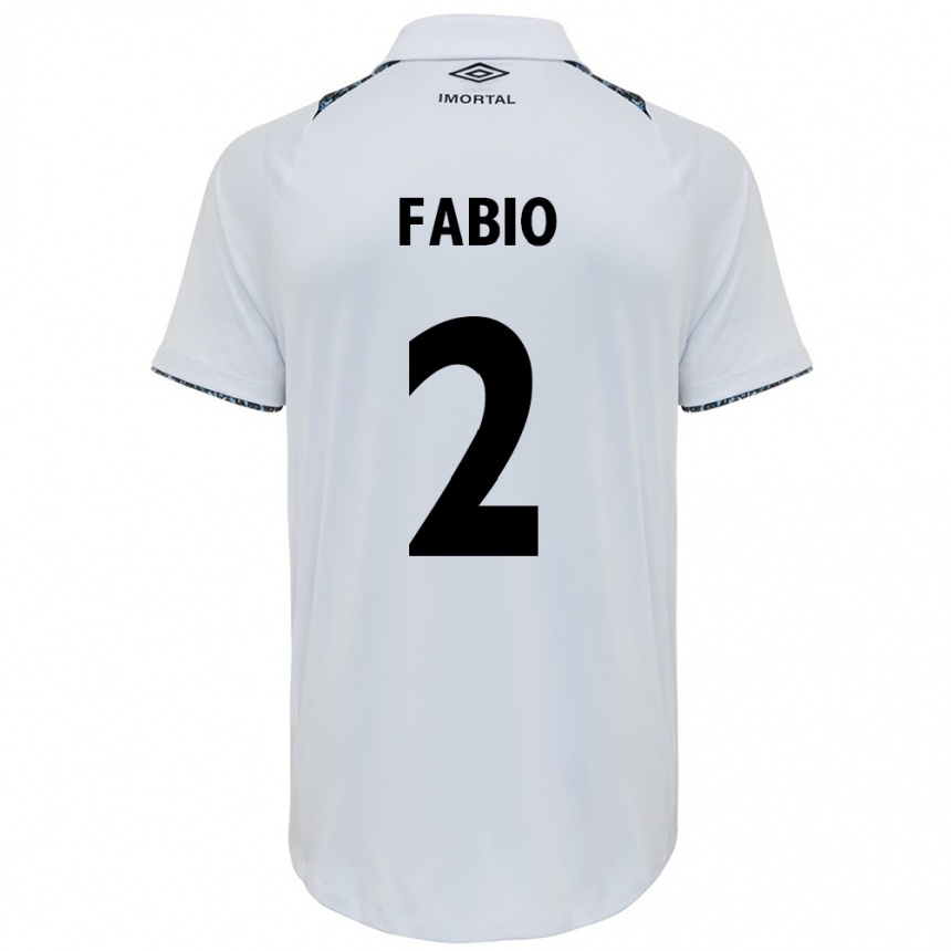 Kids Football Fábio #2 White Blue Away Jersey 2024/25 T-Shirt