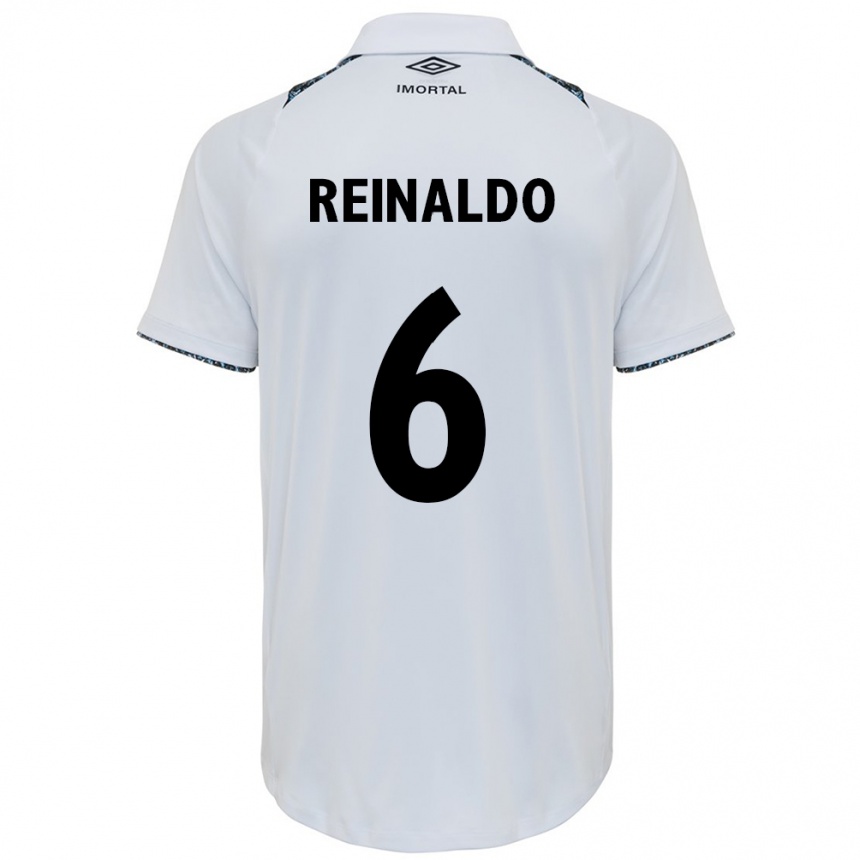 Kids Football Reinaldo #6 White Blue Away Jersey 2024/25 T-Shirt