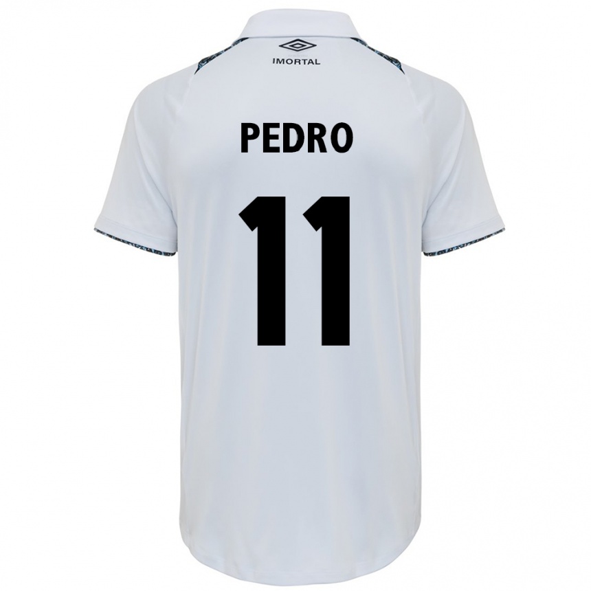 Kids Football João Pedro #11 White Blue Away Jersey 2024/25 T-Shirt