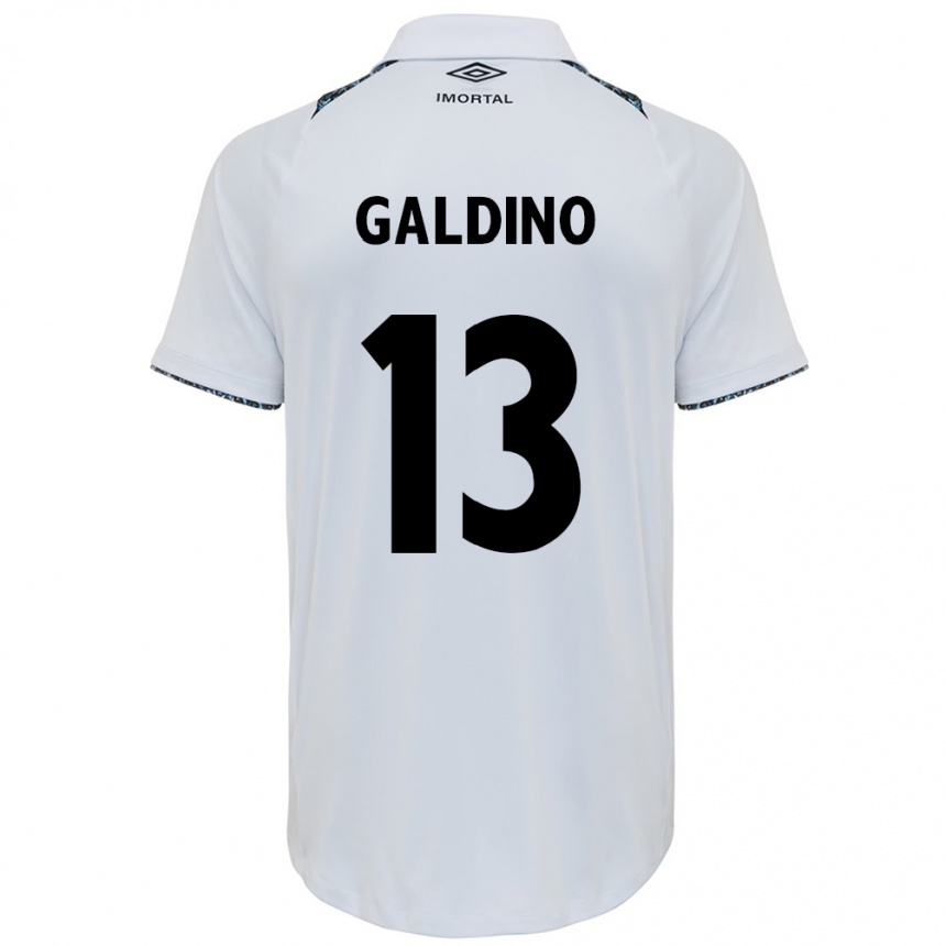 Kids Football Everton Galdino #13 White Blue Away Jersey 2024/25 T-Shirt