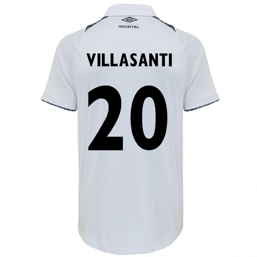 Kids Football Mathías Villasanti #20 White Blue Away Jersey 2024/25 T-Shirt