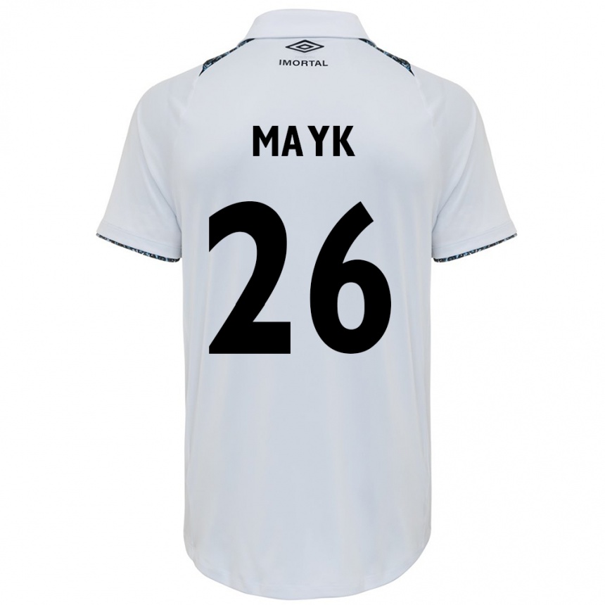 Kids Football Mayk #26 White Blue Away Jersey 2024/25 T-Shirt