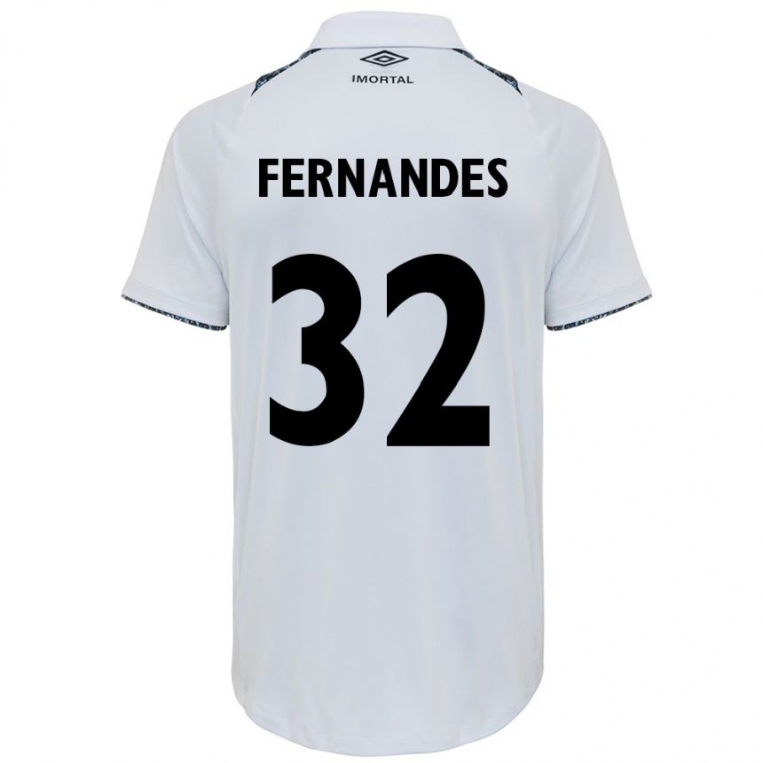 Kids Football Nathan Fernandes #32 White Blue Away Jersey 2024/25 T-Shirt