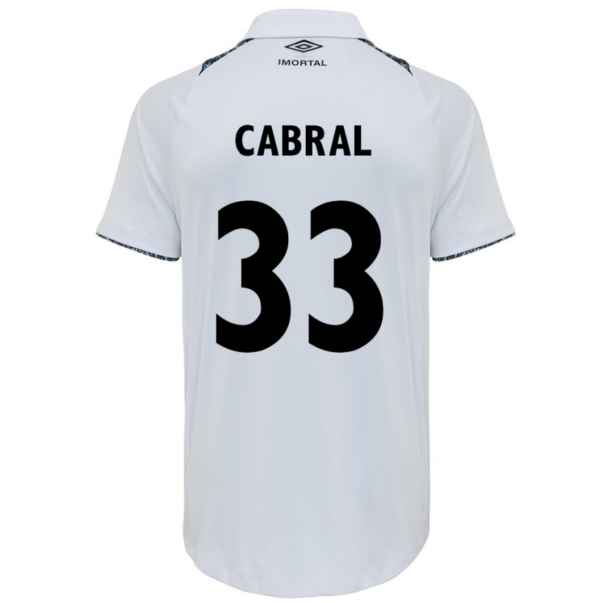 Kids Football Rafael Cabral #33 White Blue Away Jersey 2024/25 T-Shirt