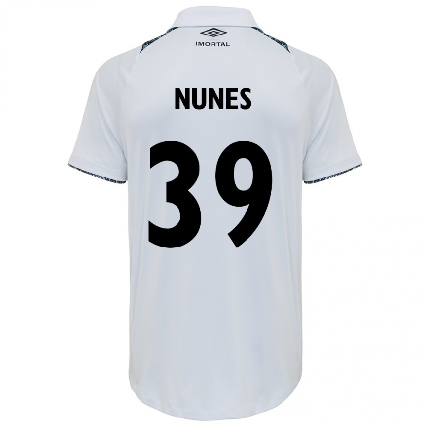 Kids Football Gustavo Gomes #39 White Blue Away Jersey 2024/25 T-Shirt