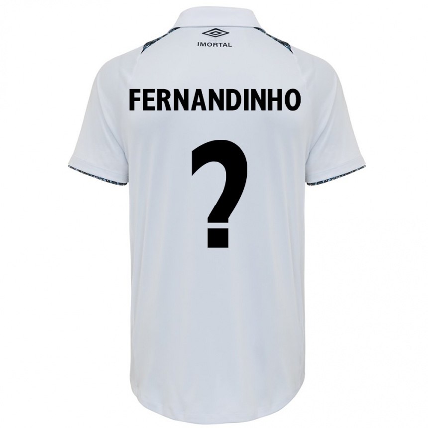 Kids Football Fernandinho #0 White Blue Away Jersey 2024/25 T-Shirt