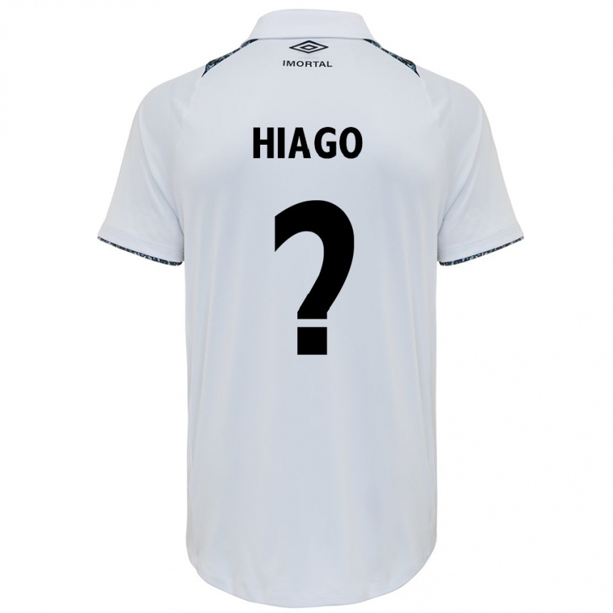 Kids Football Hiago #0 White Blue Away Jersey 2024/25 T-Shirt