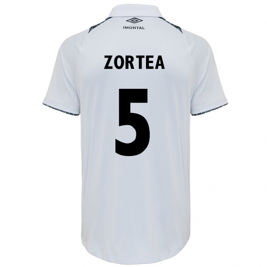 Kids Football Bernardo Zortea #5 White Blue Away Jersey 2024/25 T-Shirt