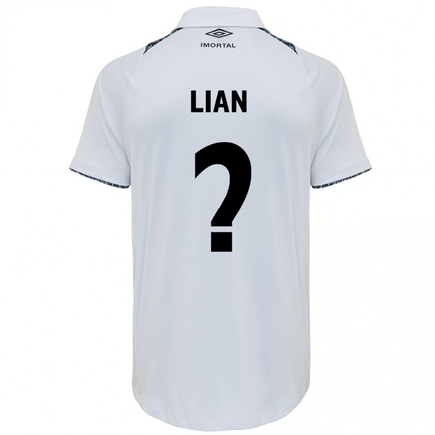 Kids Football Lian #0 White Blue Away Jersey 2024/25 T-Shirt