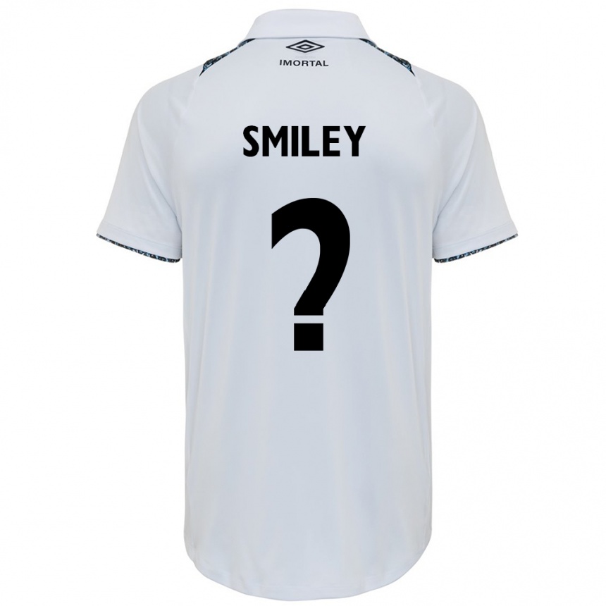 Kids Football Smiley #0 White Blue Away Jersey 2024/25 T-Shirt