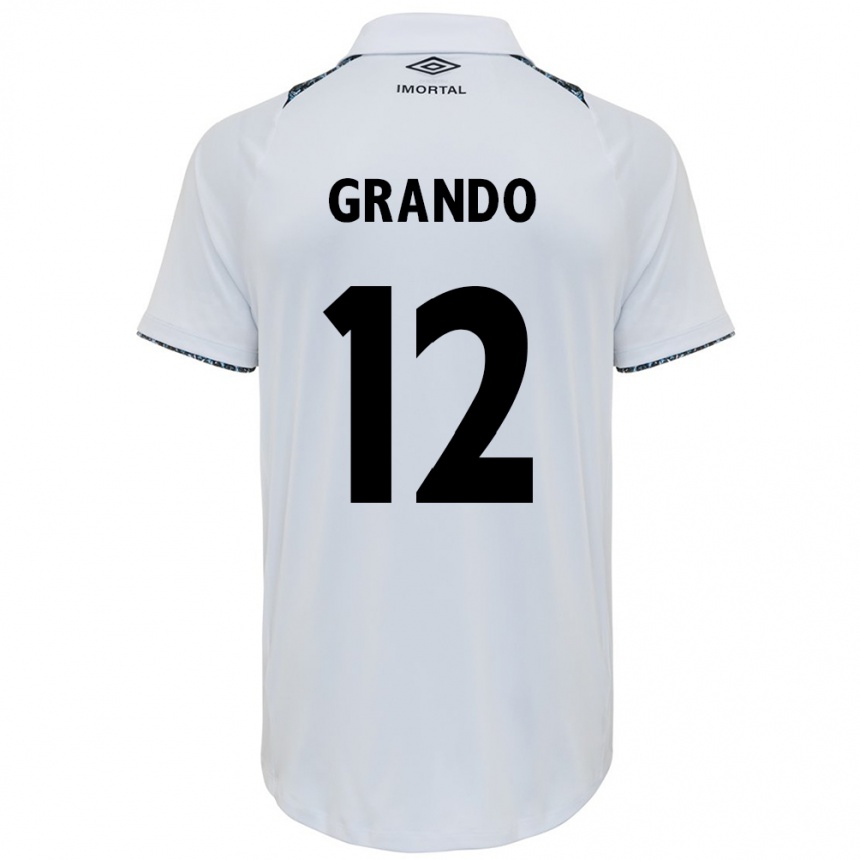 Kids Football Gabriel Grando #12 White Blue Away Jersey 2024/25 T-Shirt