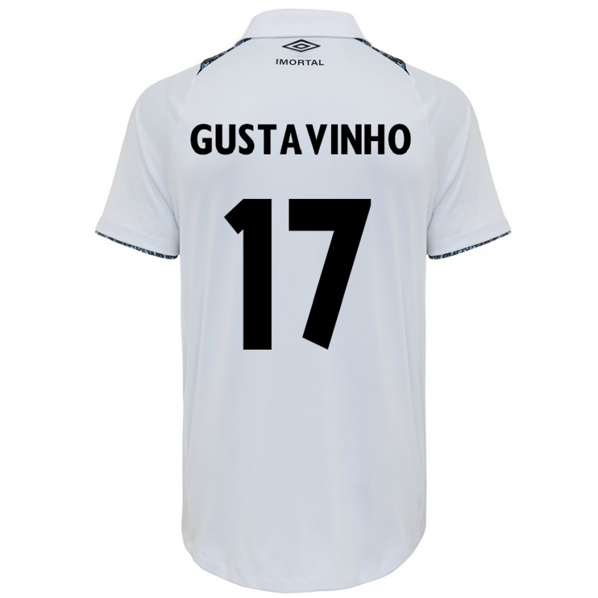 Kids Football Gustavinho #17 White Blue Away Jersey 2024/25 T-Shirt