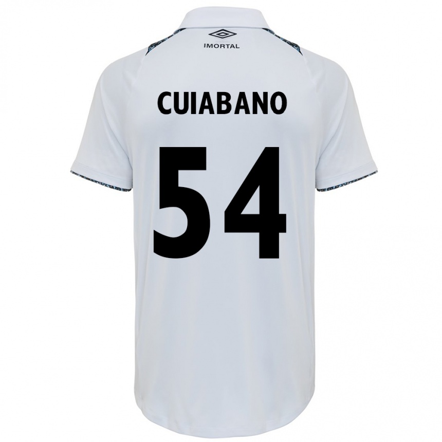 Kids Football Cuiabano #54 White Blue Away Jersey 2024/25 T-Shirt