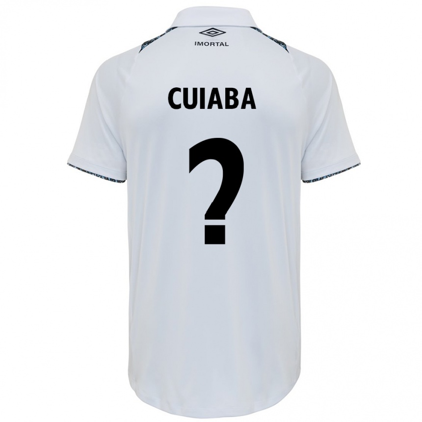 Kids Football Pedro Cuiabá #0 White Blue Away Jersey 2024/25 T-Shirt