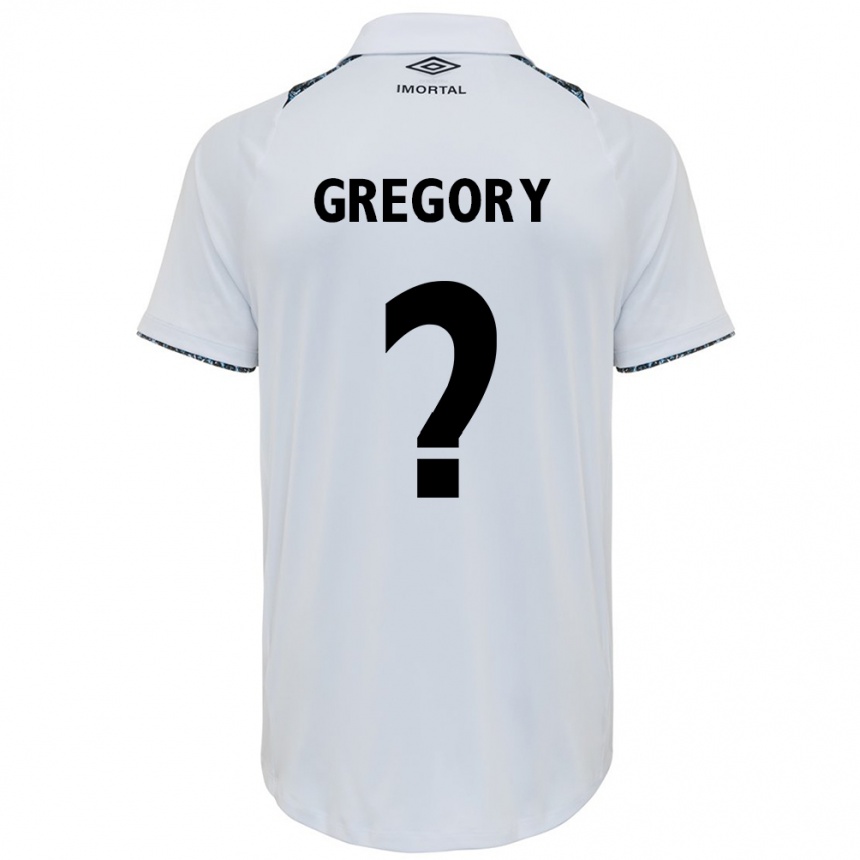 Kids Football Gregory #0 White Blue Away Jersey 2024/25 T-Shirt