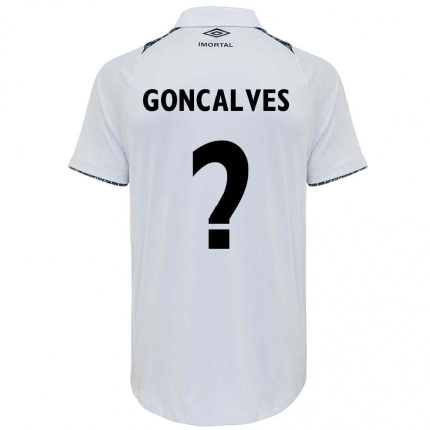 Kids Football Matheus Gonçalves #0 White Blue Away Jersey 2024/25 T-Shirt