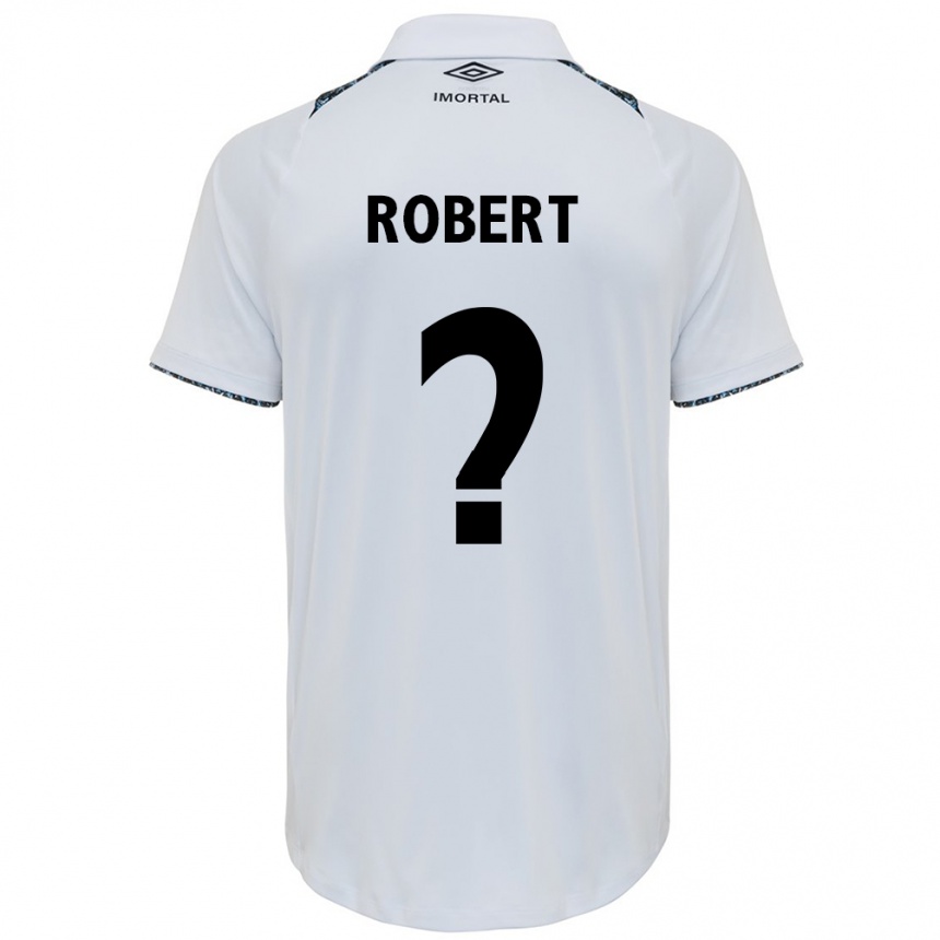 Kids Football Robert #0 White Blue Away Jersey 2024/25 T-Shirt