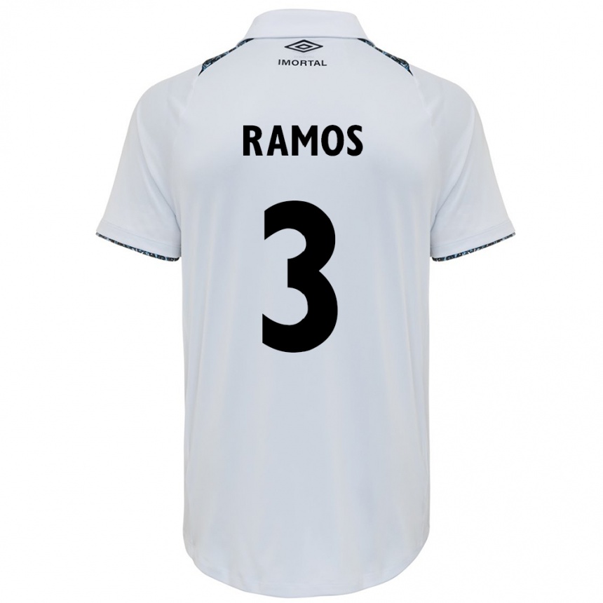 Kids Football João Ramos #3 White Blue Away Jersey 2024/25 T-Shirt