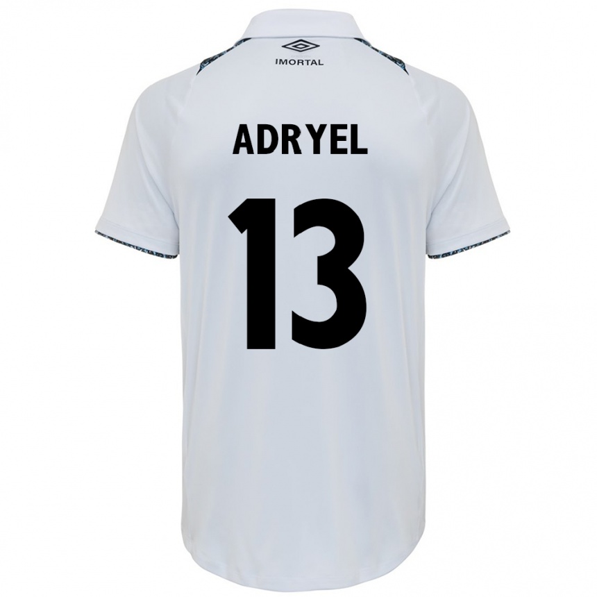 Kids Football Adryel #13 White Blue Away Jersey 2024/25 T-Shirt