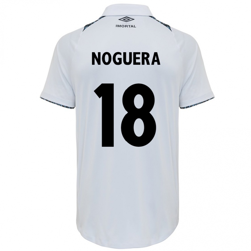 Kids Football Freddy Noguera #18 White Blue Away Jersey 2024/25 T-Shirt