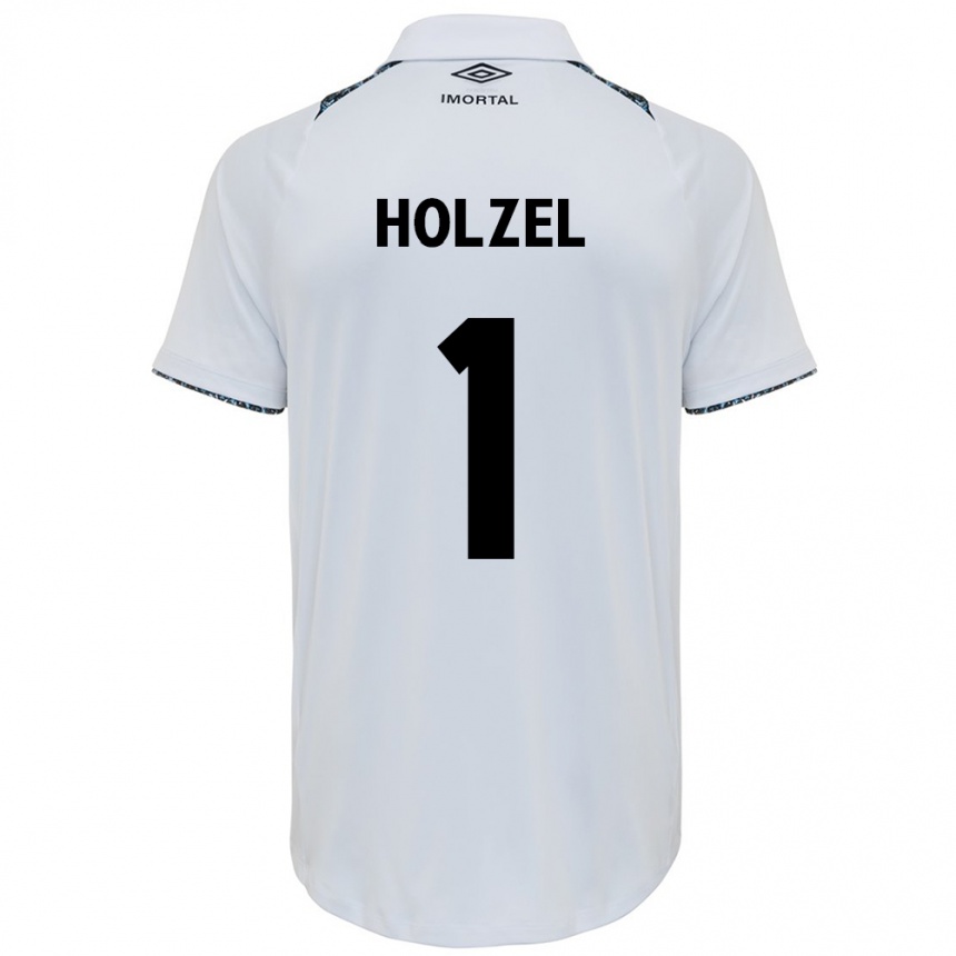 Kids Football Vivi Holzel #1 White Blue Away Jersey 2024/25 T-Shirt