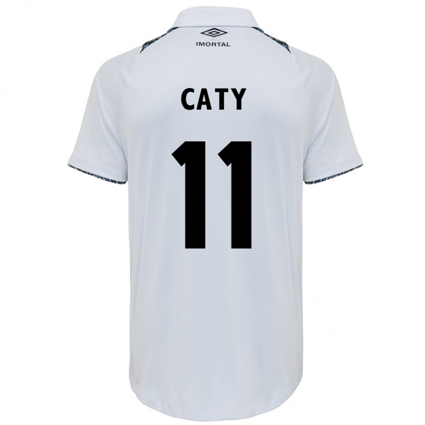 Kids Football Caty #11 White Blue Away Jersey 2024/25 T-Shirt