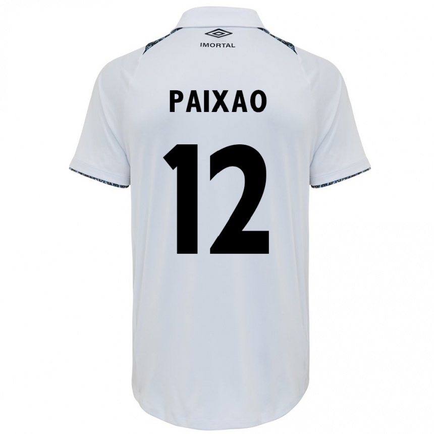 Kids Football Iasmin Paixão #12 White Blue Away Jersey 2024/25 T-Shirt