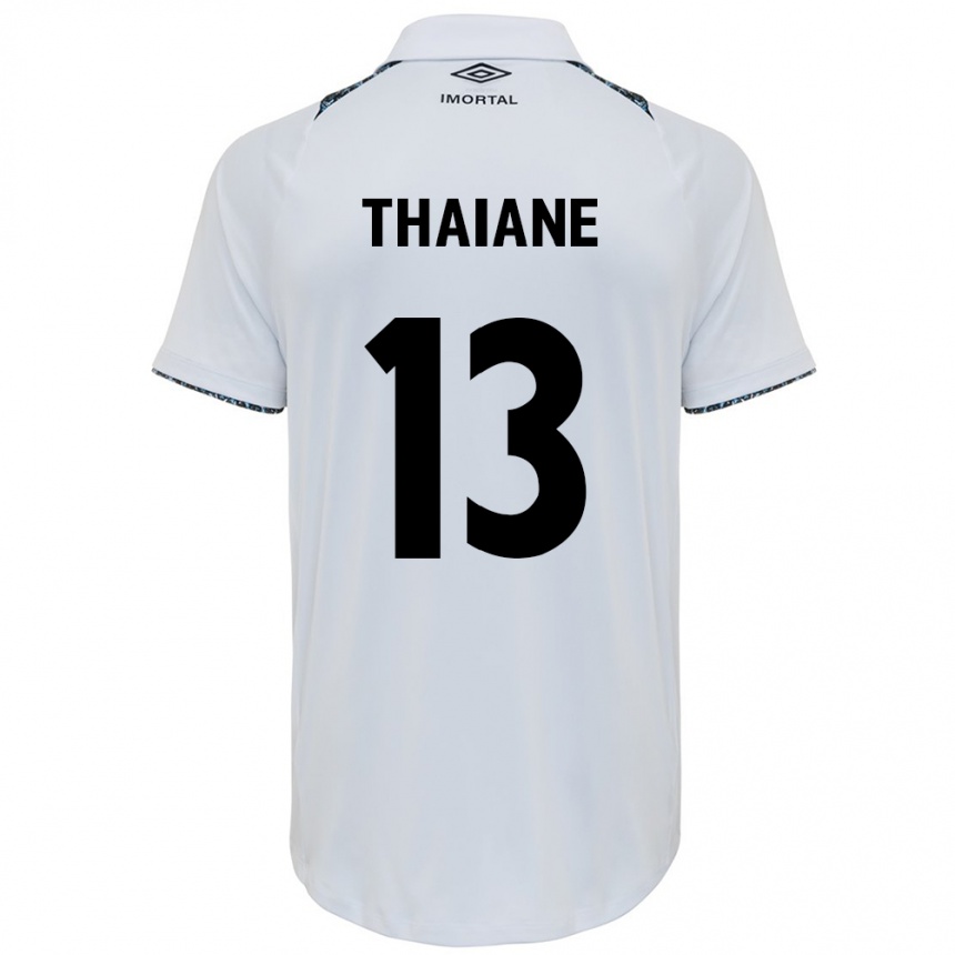 Kids Football Thaiane #13 White Blue Away Jersey 2024/25 T-Shirt