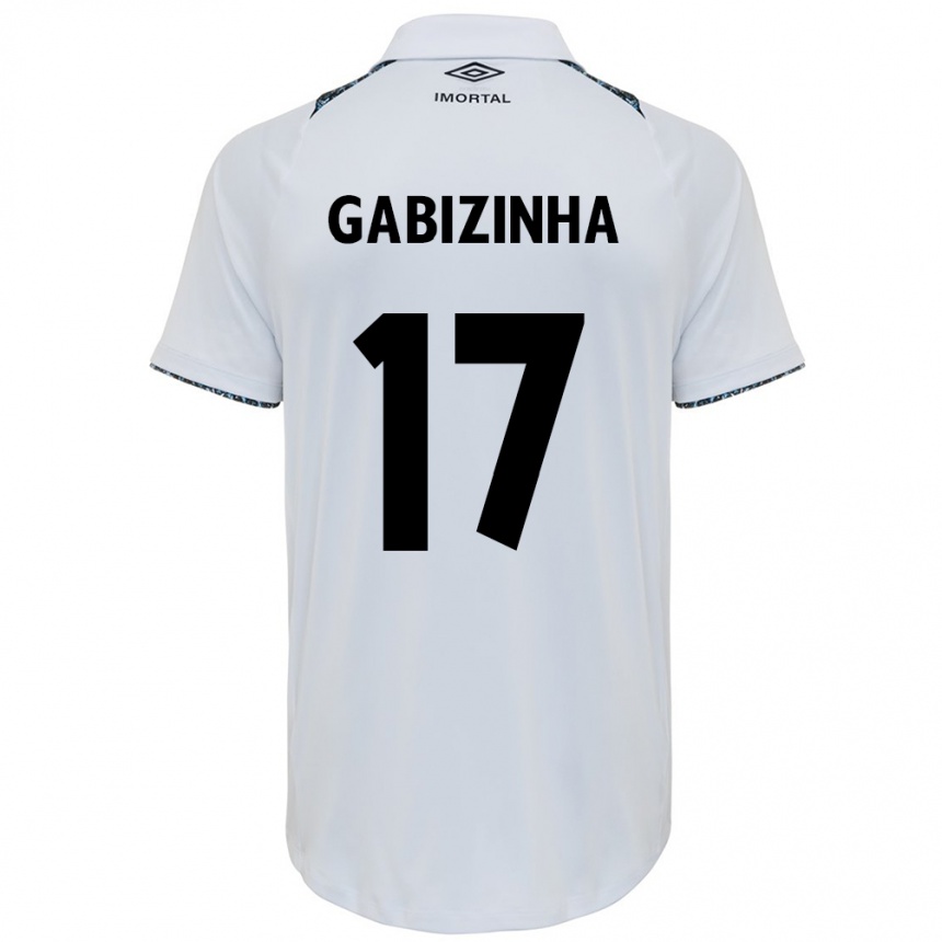 Kids Football Gabizinha #17 White Blue Away Jersey 2024/25 T-Shirt