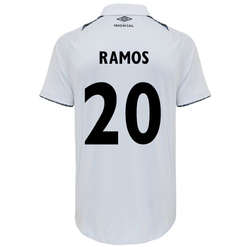 Kids Football Mónica Ramos #20 White Blue Away Jersey 2024/25 T-Shirt