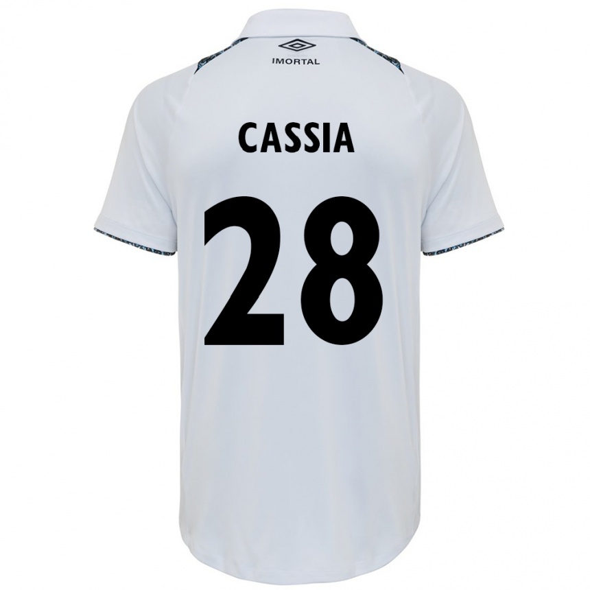 Kids Football Cássia #28 White Blue Away Jersey 2024/25 T-Shirt