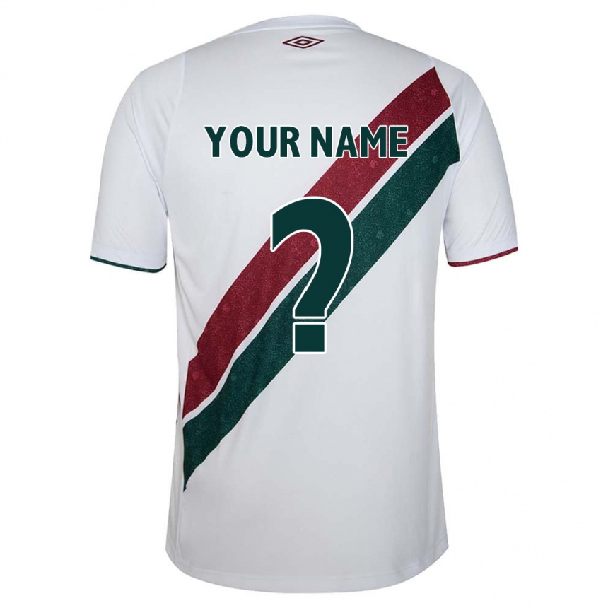 Kids Football Your Name #0 White Green Maroon Away Jersey 2024/25 T-Shirt