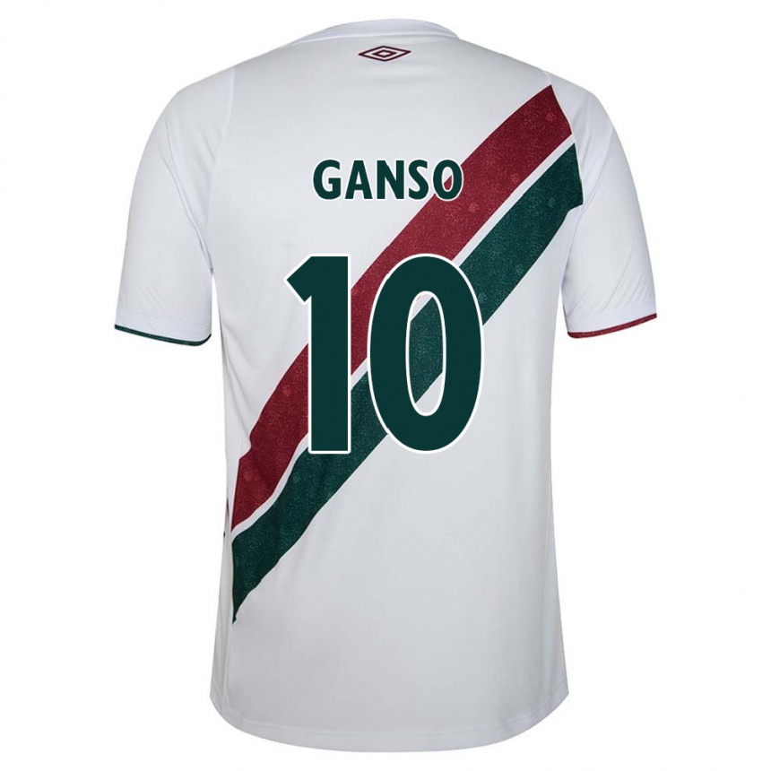 Kids Football Ganso #10 White Green Maroon Away Jersey 2024/25 T-Shirt