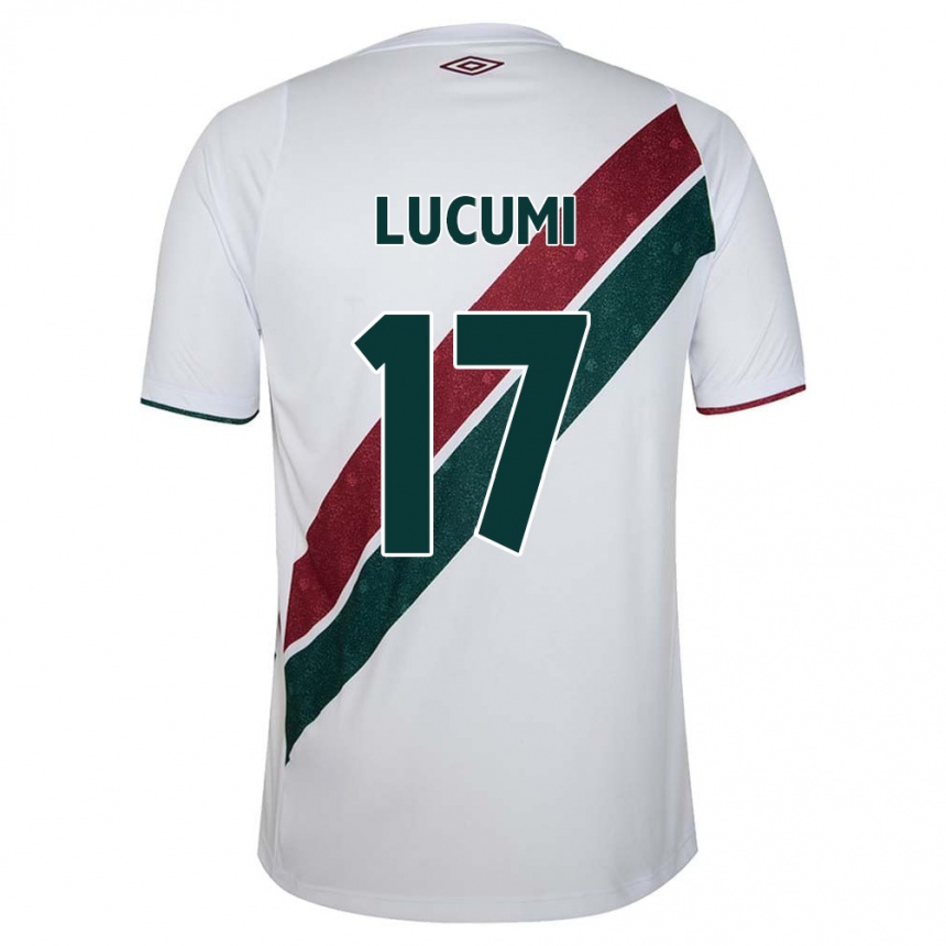 Kids Football Jan Lucumi #17 White Green Maroon Away Jersey 2024/25 T-Shirt