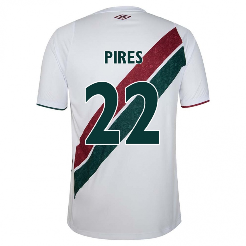 Kids Football Gabriel Pires #22 White Green Maroon Away Jersey 2024/25 T-Shirt