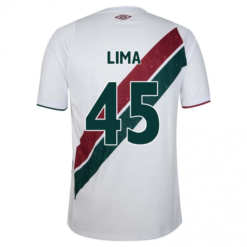 Kids Football Lima #45 White Green Maroon Away Jersey 2024/25 T-Shirt