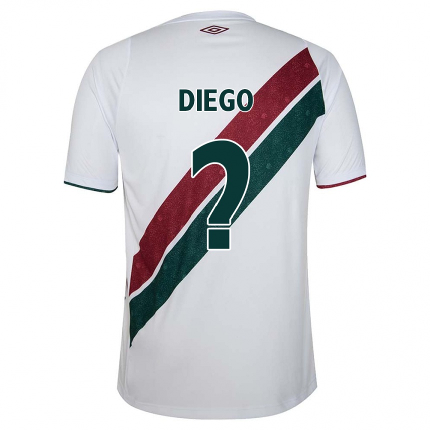 Kids Football Diego #0 White Green Maroon Away Jersey 2024/25 T-Shirt