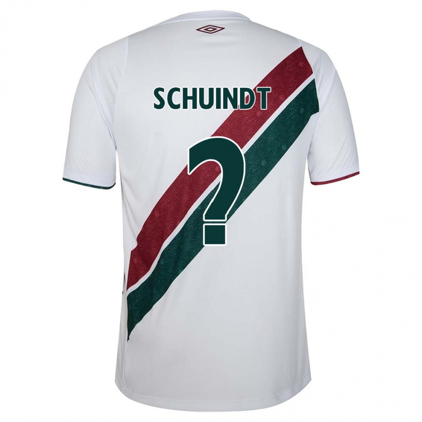 Kids Football Davi Schuindt #0 White Green Maroon Away Jersey 2024/25 T-Shirt