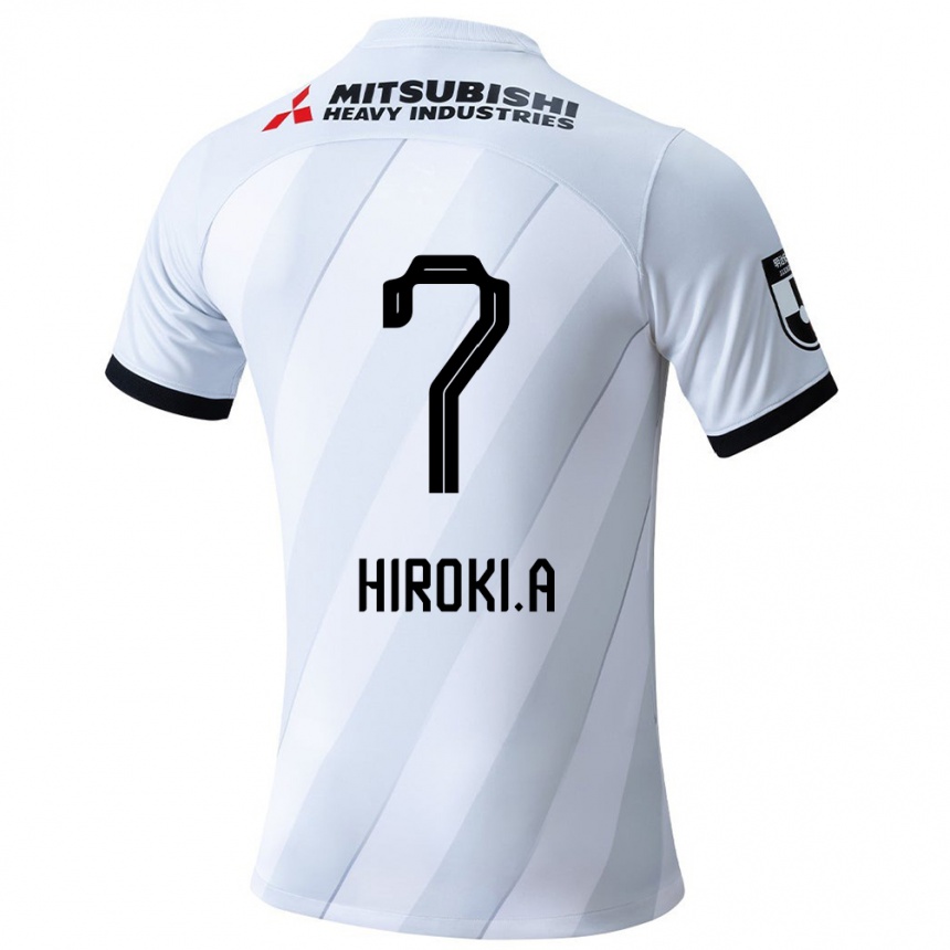 Kids Football Hiroki Abe #7 White Grey Away Jersey 2024/25 T-Shirt