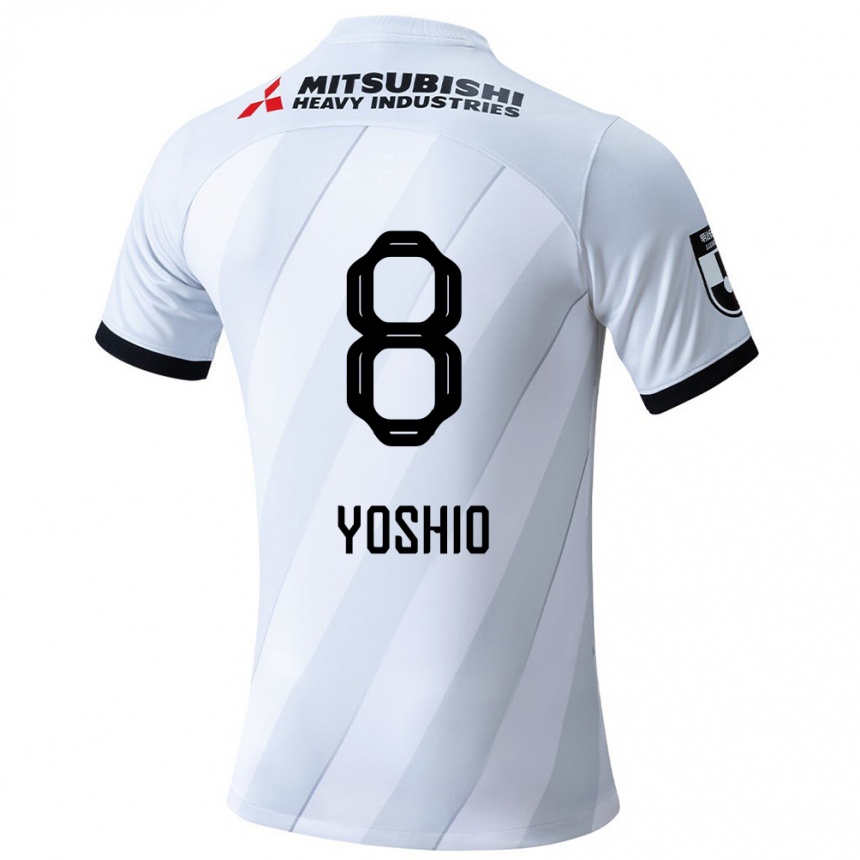 Kids Football Yoshio Koizumi #8 White Grey Away Jersey 2024/25 T-Shirt